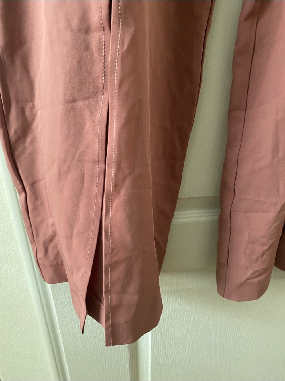 Danica High-Rise Split-Hem Wide Leg Pants in Dusty Rose Quiet Luxury Workwear L - Picture 11 of 14